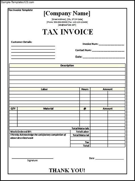 ms word invoice template   template