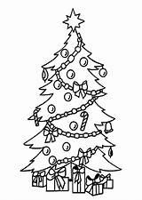 Tree Coloring Christmas Pages Printable Chrismas Childrens Eve sketch template