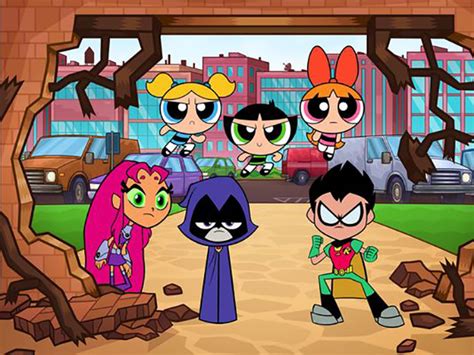 teen titans go crossover with the powerpuff girls first