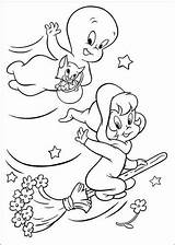 Casper Ghost Friendly Coloring Pages Wendy Fun Kids Fly sketch template