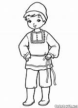 Coloring Costume National Boy Pages Kremlin Temple Colorkid sketch template