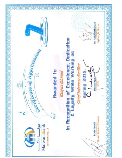 certificate  appreciation