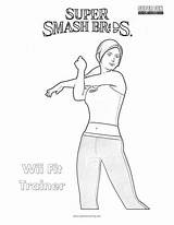 Wii Trainer Coloring Smash Fit Super Brothers Pages Bros sketch template