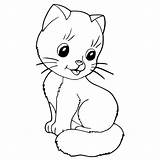Kucing Mewarnai Sketsa Putih Hitam Hewan Menggambar Anggora Kalian Pelajarindo Getdrawings Cats sketch template