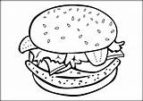 Cheeseburger Hamburger Coloring Burger Pages Sheet Template Sheets Book sketch template