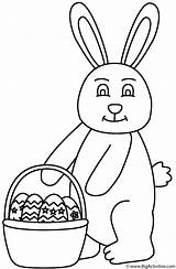 Easter Bunny Basket Coloring Holding Pages Eggs Bunnies Happy Getdrawings sketch template