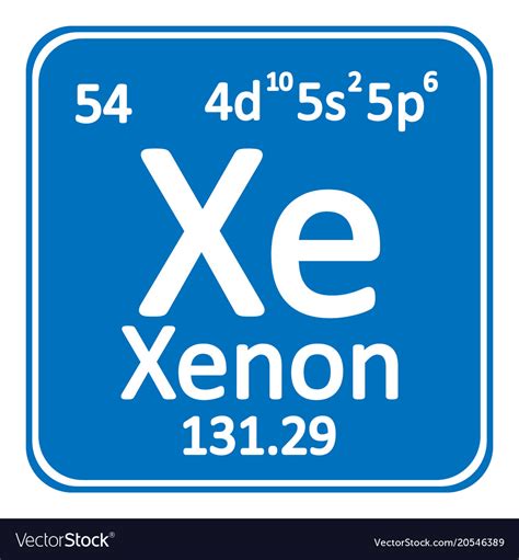 periodic table element xenon icon royalty  vector image