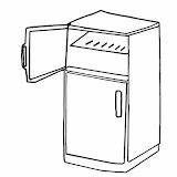 Fridge Coloring Filing Cabinet Refrigerator Frigidaire sketch template