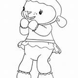 Doc Mcstuffins Coloring Lambie Happy Lamb Netart sketch template