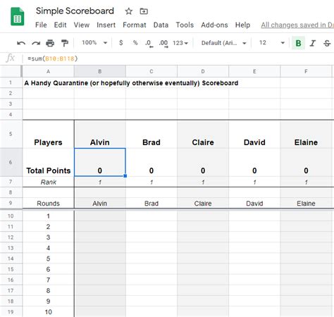 simple scoreboard spreadsheet  lockdown zoom games spreadsheetsolving
