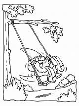 Colorir Gangorra Gnome Playing Swings Designlooter Brincadeiras Pode Buscando sketch template