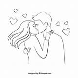 Casal Apaixonado Desenhar Namorados Kissing Beijando Casais Apaixonados Românticos sketch template