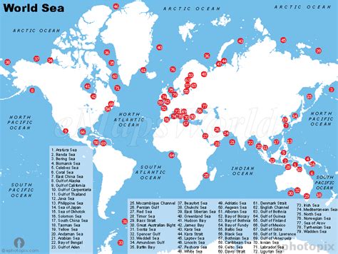 World Map Of Seas