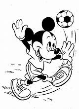 Coloring Football Pages Mickey Mouse Playing Printable Soccer Sheet sketch template