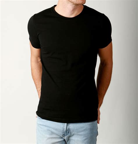 new mens basic crew neck tees cotton plain t shirts casual slim fit tee