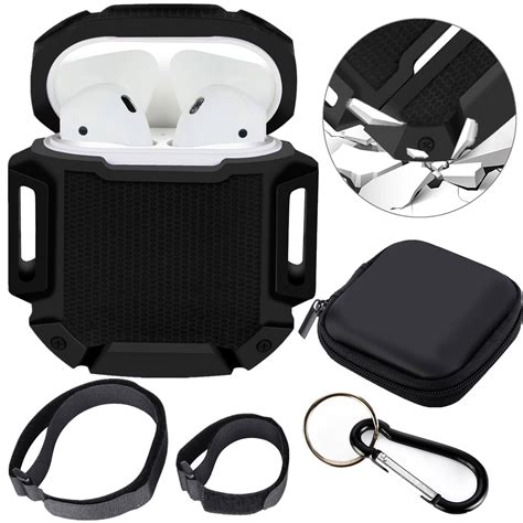 moretek airpods charging case silicone protective cover  apple airpods charging caseblack