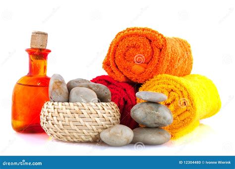 spa  orange stock photo image  hygiene orange stones