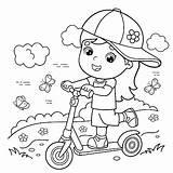 Coloring Scooter Vector sketch template