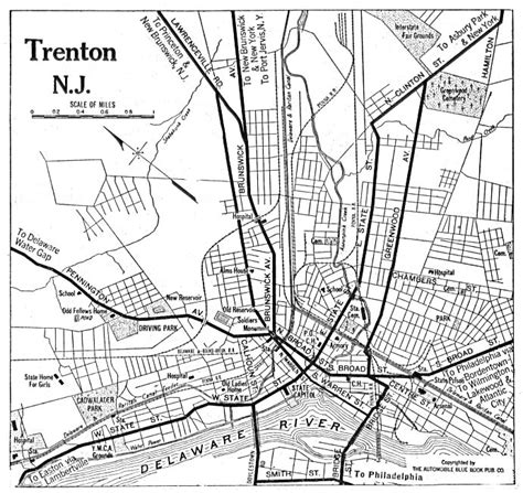 File 1920 Map Trenton New Jersey Automobile Blue Book