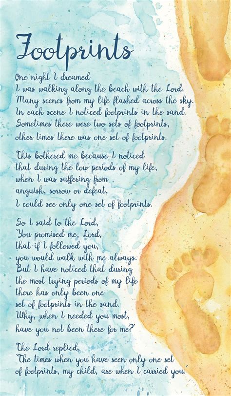 Footprint Prayer Card Kevin Mayhew