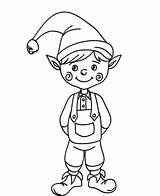 Elf Coloring Pages Printable Christmas sketch template
