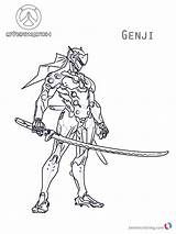 Overwatch Genji Coloring Pages Printable Colouring Fortnite Cool Color Sheets Print Meowscles Skin Kids Skins Bettercoloring sketch template