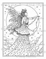 Coloring Celestial Goddess Fairy Fantasy Molly Harrison Printable Designlooter Drawings 45kb 738px sketch template