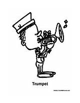 Trumpet Playing Coloring Colormegood Music sketch template