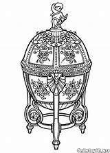 Coloring Egg Faberge Eggs Pages Russian Library Clipart sketch template