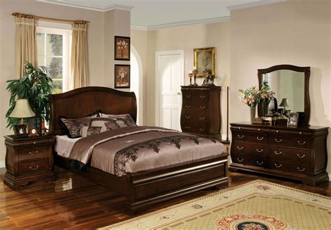 cmq transitional dark walnut queen platform bedroom set luchy