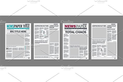 newspaper template column articles pre designed vector graphics