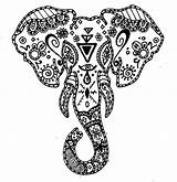 Coloring Elephant Pages Adults Mandala Tribal Adult Printable Abstract Stress Anti Coloriage Cried Boy Who Elephants Advanced Mandalas Head Wolf sketch template