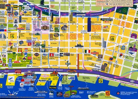 printable map  downtown seattle printable maps