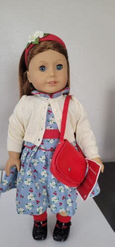 american girl doll emily bennett 2008 red hair blue eyes in meet dress