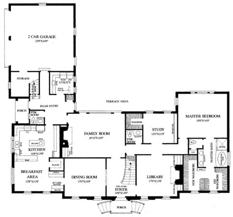 colonial style house plan  beds  baths  sqft plan   courtyard house plans