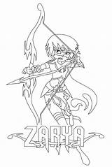 Coloring Archer Pages Mysticons Zarya Getdrawings Getcolorings sketch template