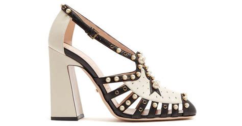 Gucci Tracy Faux Pearl Embellished Leather Pumps Lyst