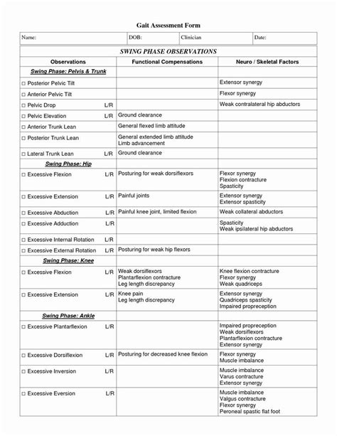 physical therapy forms template fresh physical therapy evaluation form