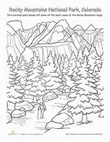 Rocky Coloring Park National Mountains Mountain Pages Worksheets Appalachian Worksheet Parks Trail Geography Colouring Landscape Sheets Kids Education Printable Adult sketch template