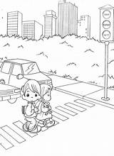 Coloring Traffic Light Pages Kids Childcoloring Child Colouring Kindergarten sketch template