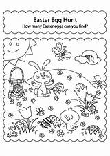 Easter Coloring Egg Hunt Pages Kids Find Printable Colouring Color Printables Fun Sheet Print A4 Vintage Work Spring Getcolorings sketch template