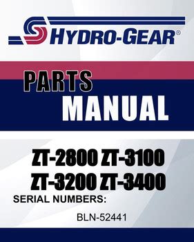 hydro gear zt  zt  zt  zt  parts manual