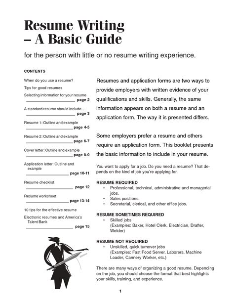 Resume writer guide