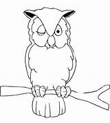 Owl Coloring Pages Kids Drawing Sleeping Sleepy Library Clipart sketch template
