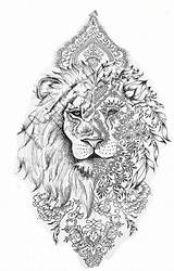 Lion Tatouage Un Tableau Choisir sketch template