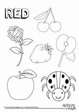 Red Coloring Color Things Pages Colouring Worksheets Preschool Activities Toddlers Colors Printable Hawk Tailed Kindergarten Sheets Activity Objects Colour Learning sketch template