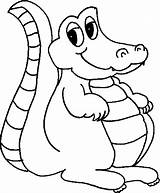 Crocodile Coloring Pages Funny Animals Color Printable Kids Aligator Para sketch template