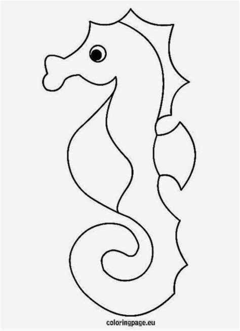 seahorse outline printable clipart