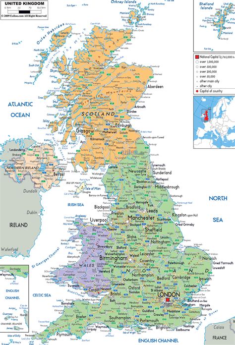 maps   united kingdom detailed map  great britain  english
