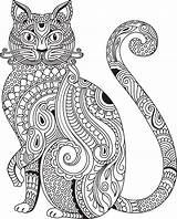 Coloring Pages Cat Adult Mandala Choose Board Printable Behance sketch template